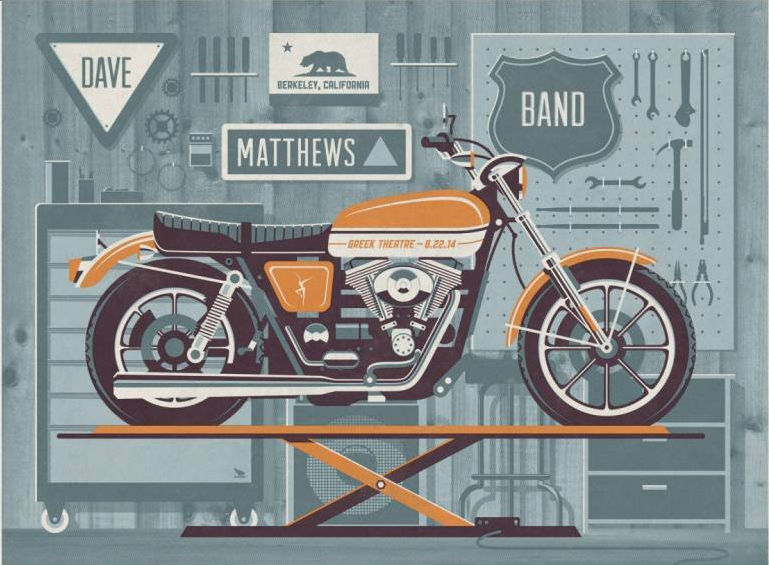 Dave Matthews Band Poster - Greek Theatre Berkeley 2014 DKNG