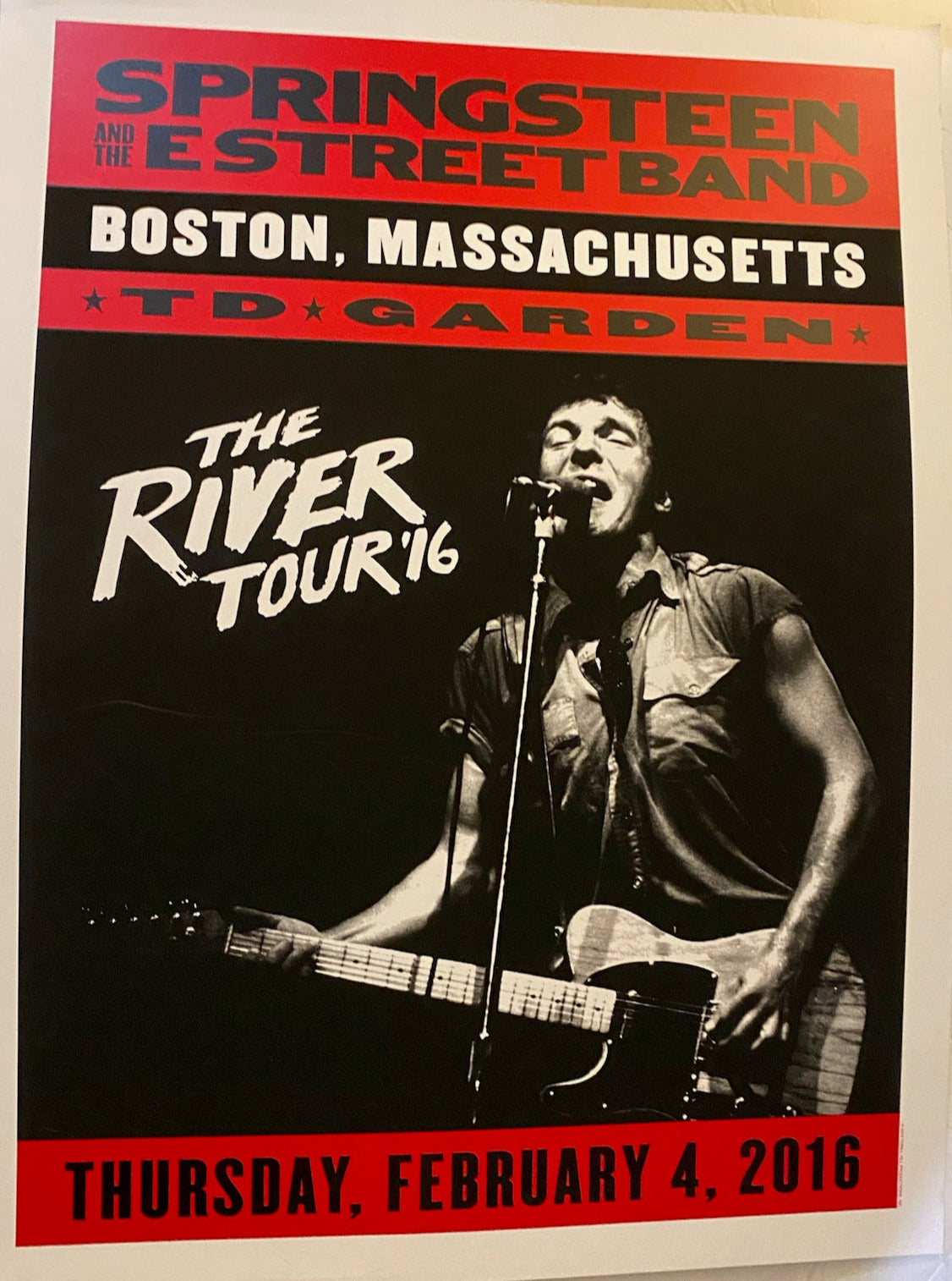 Rare poster from Bruce Springsteen playing in Boston 2016