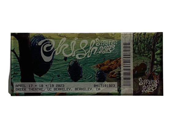 A magnet from Phish's 2023 spring tour stop in Berkley, CA.