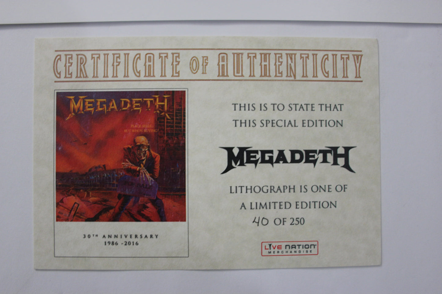 Megadeth Poster - 30th Anniversary 2016